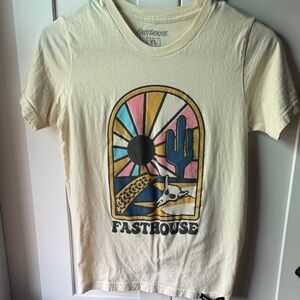 Fasthouse Cream Kids T-Shirt with Colorful Desert Print